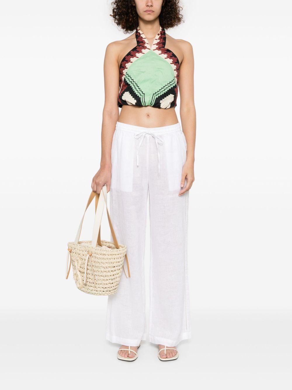 Linen trousers<BR/><BR/><BR/> D230743 BEACH25002 P.A.R.O.S.H. 