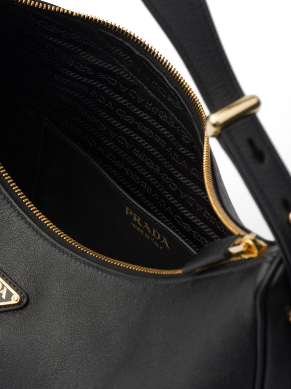 Large logo-plaque leather shoulder bag<BR/><BR/><BR/> 1BC212 2CYSF0002 PRADA 