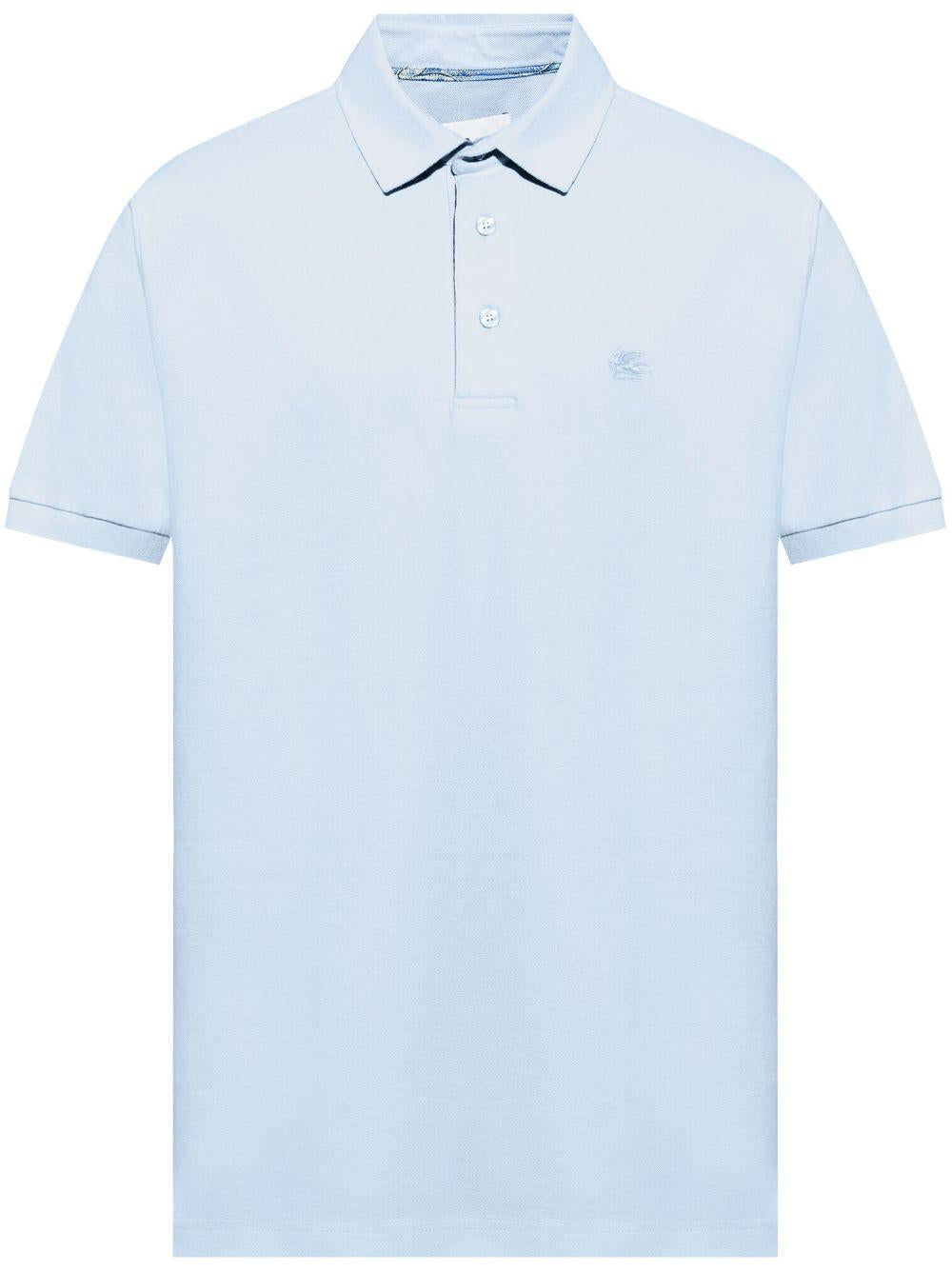 Pegaso-embroidered cotton polo shirt<BR/> MRMD0006 AJ264B0143 ETRO 