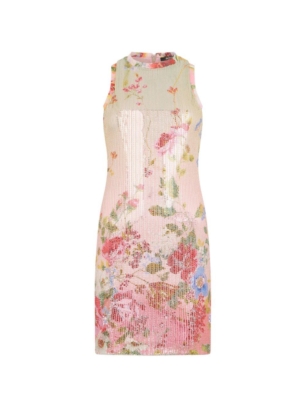 Miami Flowers Print Mini Dress WQT170 VXR32D0509 ROBERTO CAVALLI 
