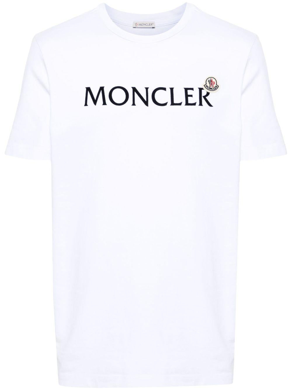 Flocked Logo Cotton T-Shirt K20918C00036 8390T001 MONCLER 