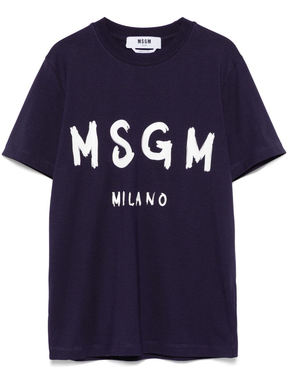 Logo-print T-shirt<BR/><BR/><BR/> 3841MDM510 25700287 MSGM 