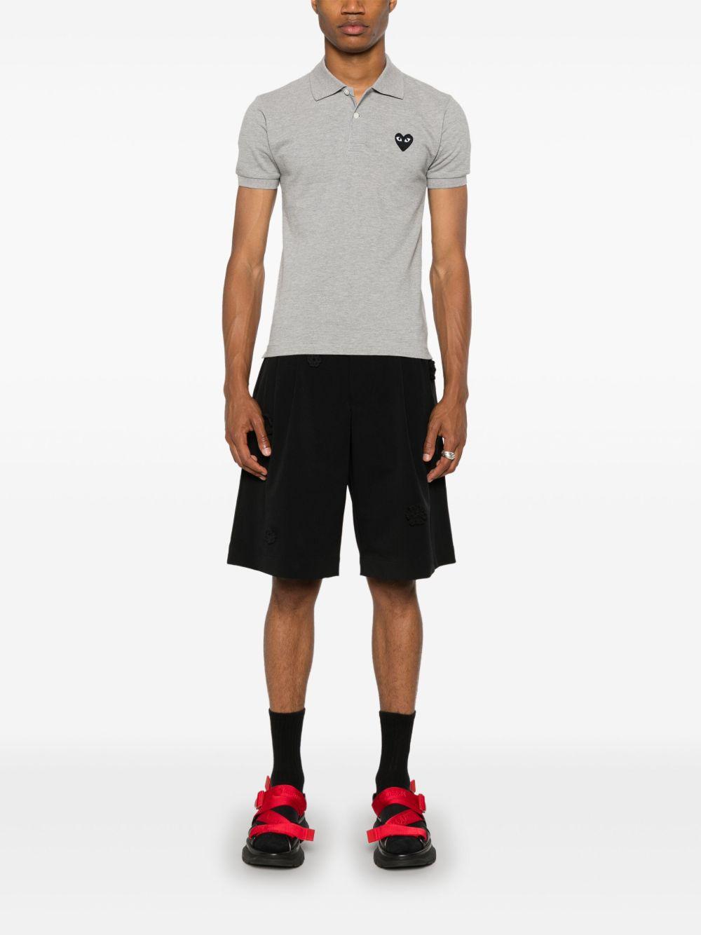 Logo Heart Polo T-shirt AX-T078-051 GREY COMME DES GARÇONS PLAY 