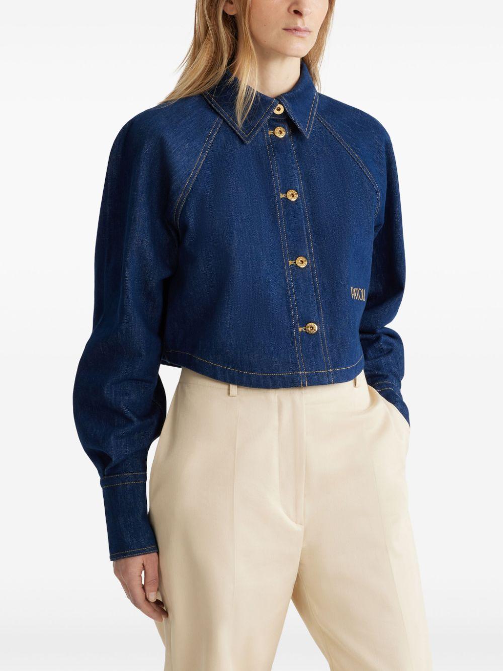 Cropped denim shirt<BR/><BR/><BR/> BL0330008 602D PATOU 