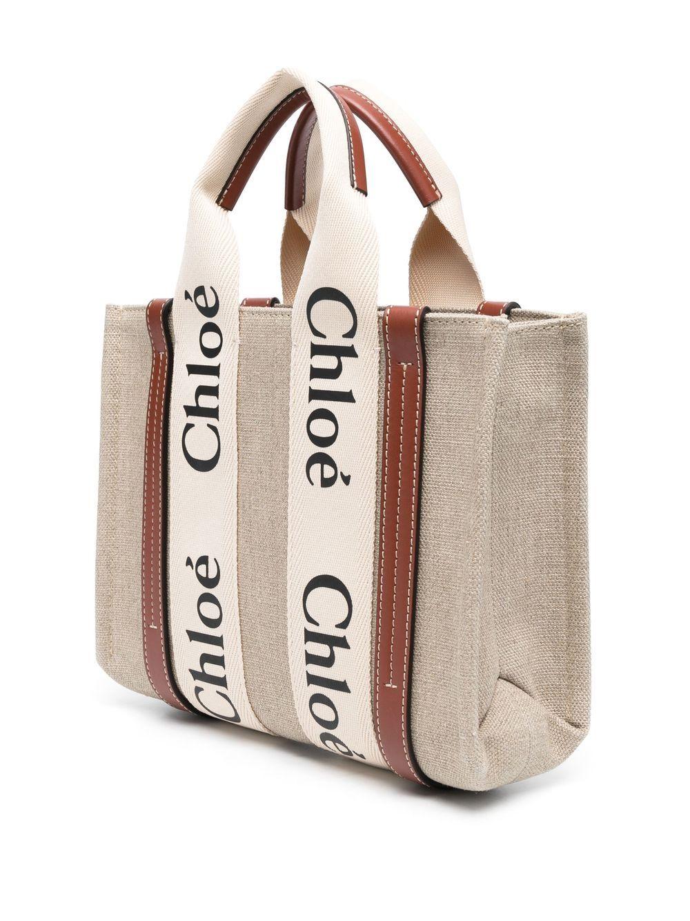 Small Woody tote bag in linen CHC22AS397I26 90U CHLOÉ 