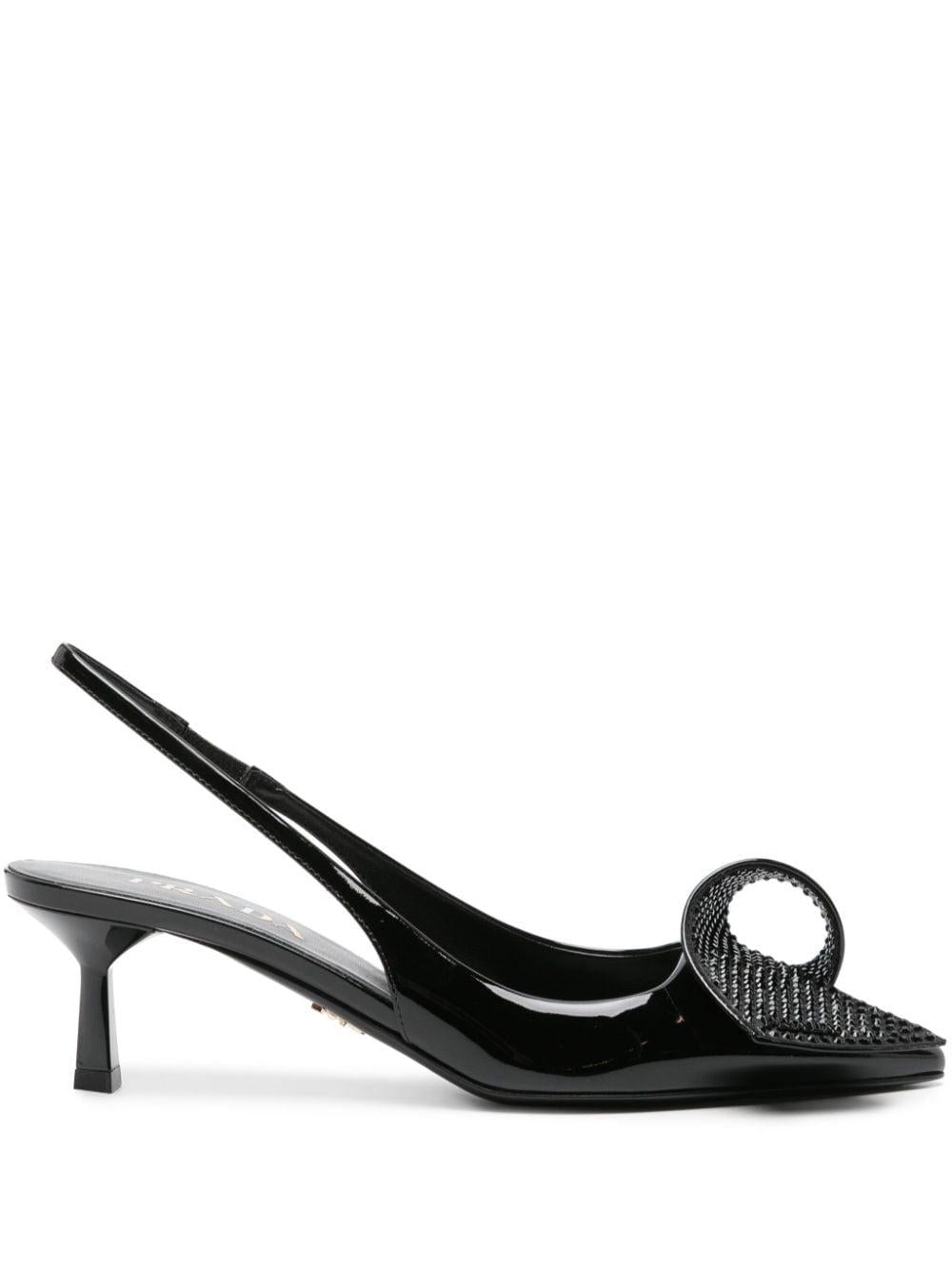 55mm embellished slingback pumps<BR/><BR/><BR/> 1I345N 3LOCF0002 PRADA 