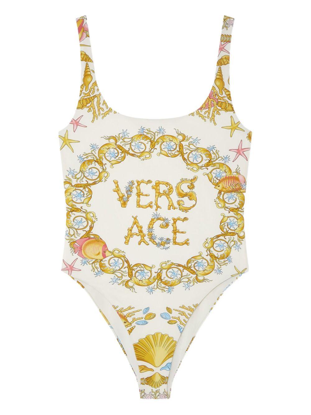 Underwater Barocco One-Piece Swimsuit 1016592 1A154675K640 VERSACE 