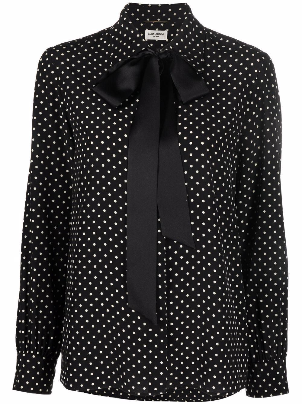 Blusa a pois con fiocco 669026Y2D47 1095 SAINT LAURENT 