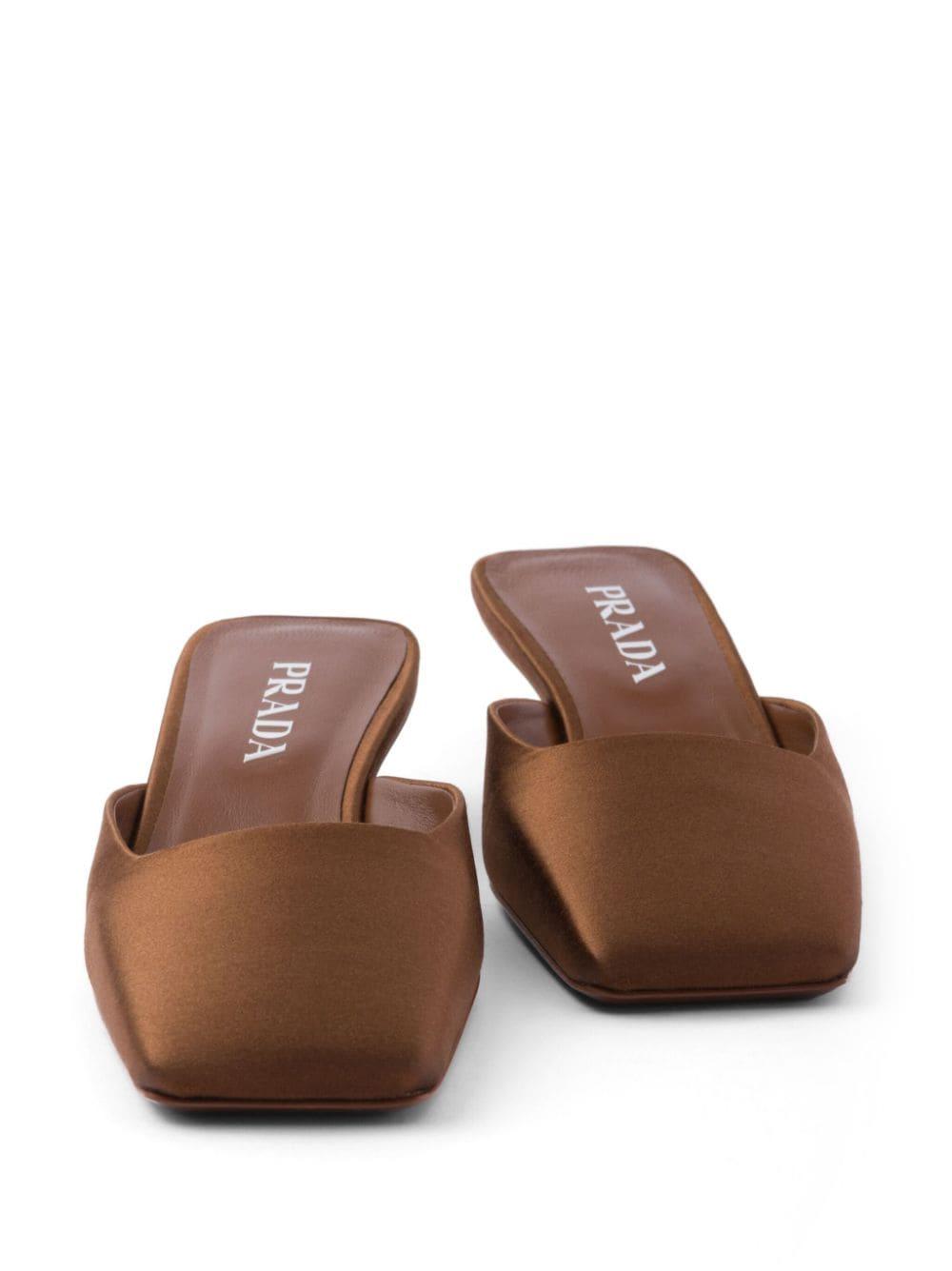 Square-toe satin mules<BR/><BR/><BR/> 1I479N 049F0005 PRADA 