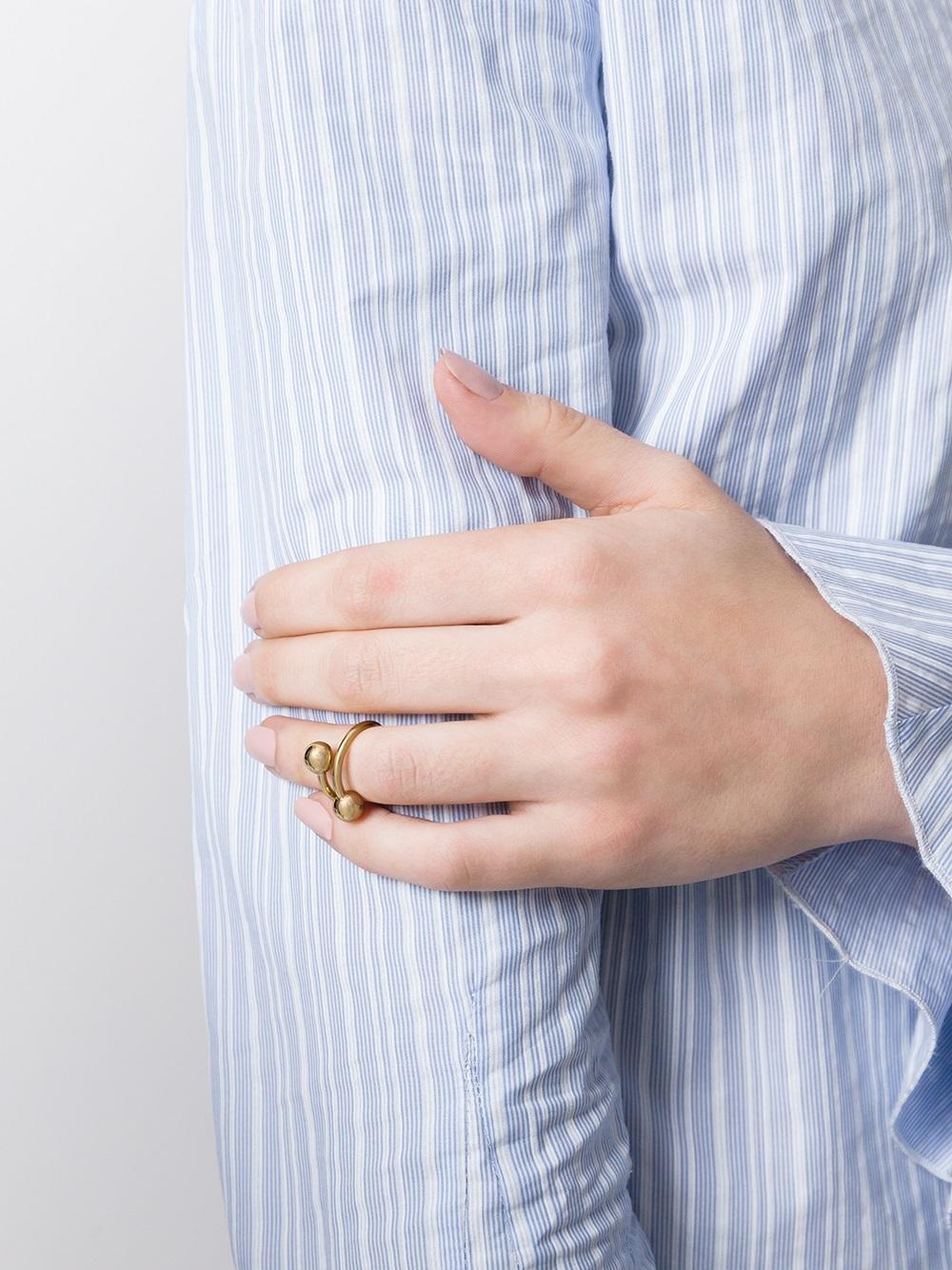 Gold plated brass double sphere ring JY05JWA 900 220 JW ANDERSON 