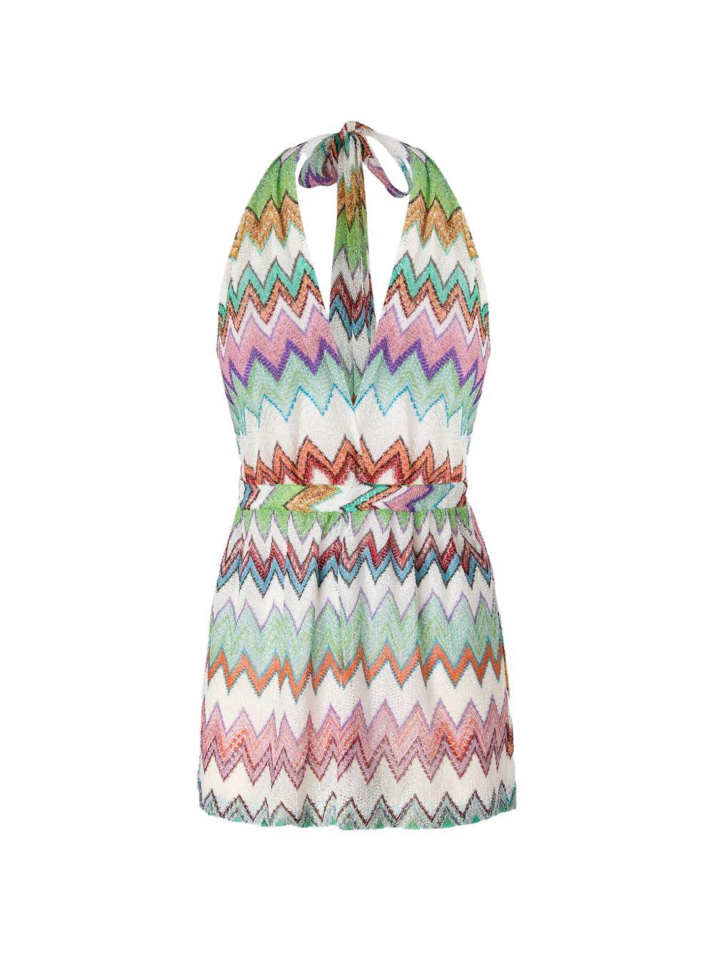 Short jumpsuit in lamé viscose with macro zigzag pattern MC24SG00 BR014KSM9X5 MISSONI 