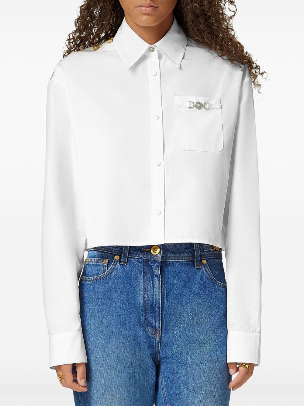 Medusa Chain cropped shirt<BR/><BR/><BR/> 1013765 1A138781W000 VERSACE 