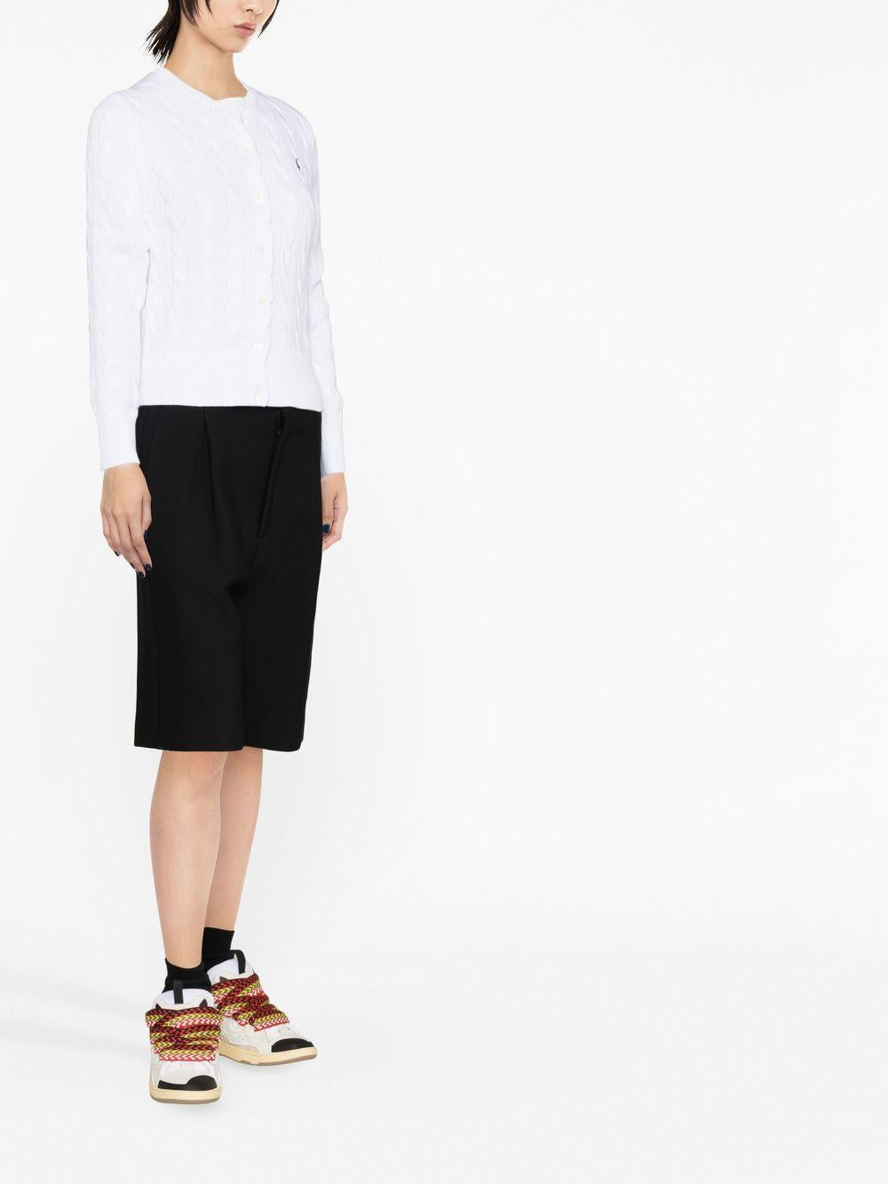 Polo Pony cable-knit cardigan<BR/><BR/><BR/> 211891643001 WHITE POLO RALPH LAUREN 