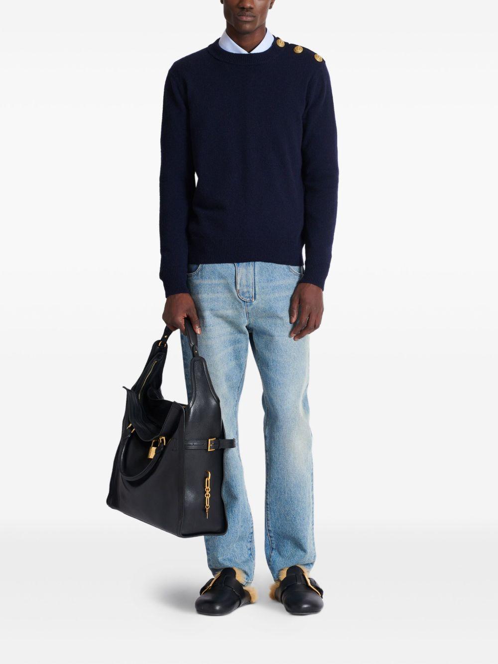 Eco-cashmere jumper FH1KD010KI87 6AJ BALMAIN 
