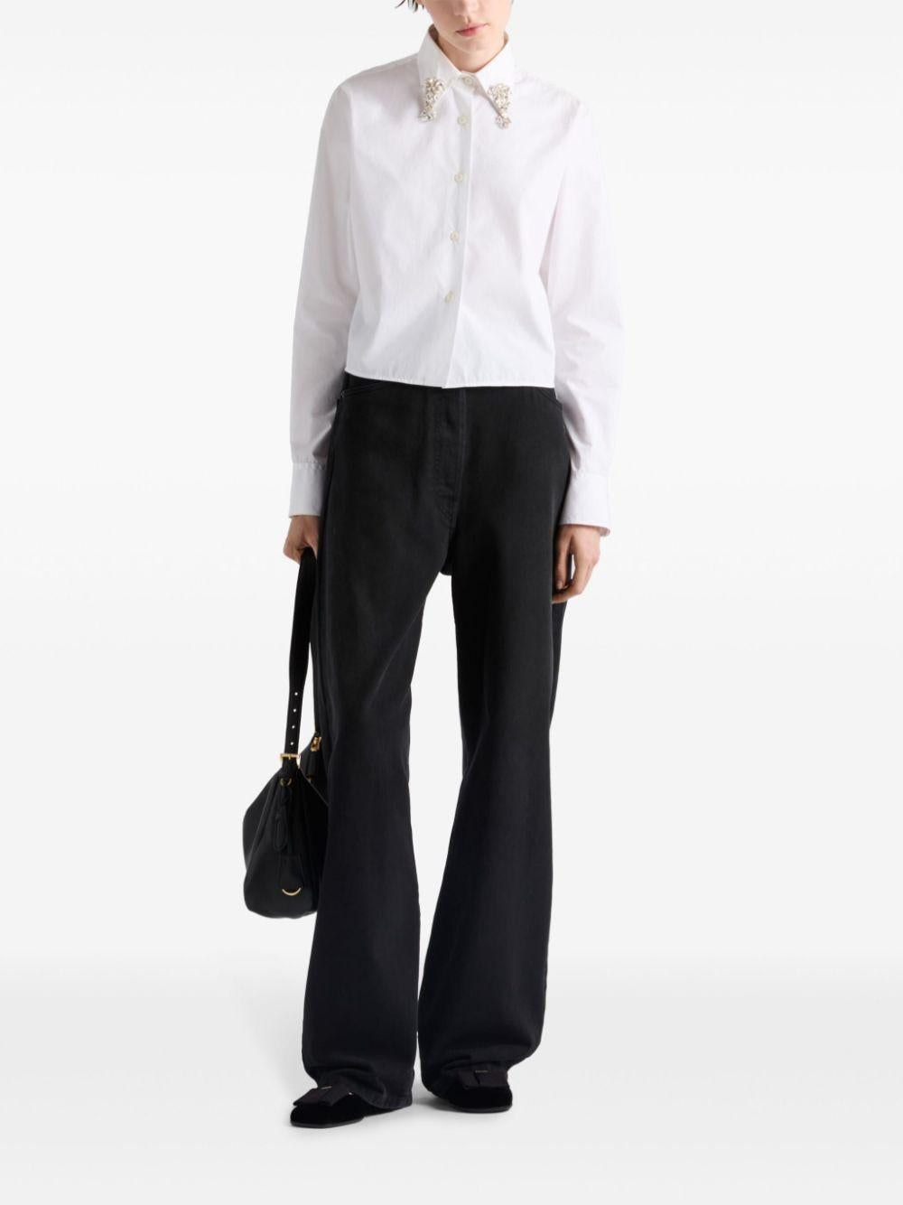 Crystal-embellishmed shirt<BR/><BR/><BR/> P472HR 155WF0009 PRADA 