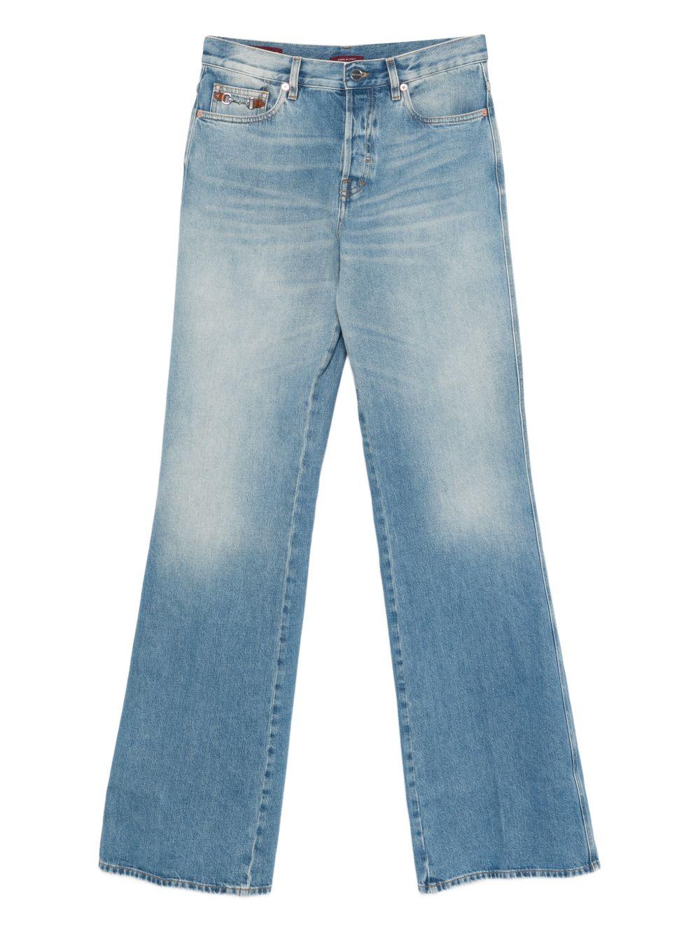 Flared bleached cotton denim trousers 852212 XDDDA4011 GUCCI 