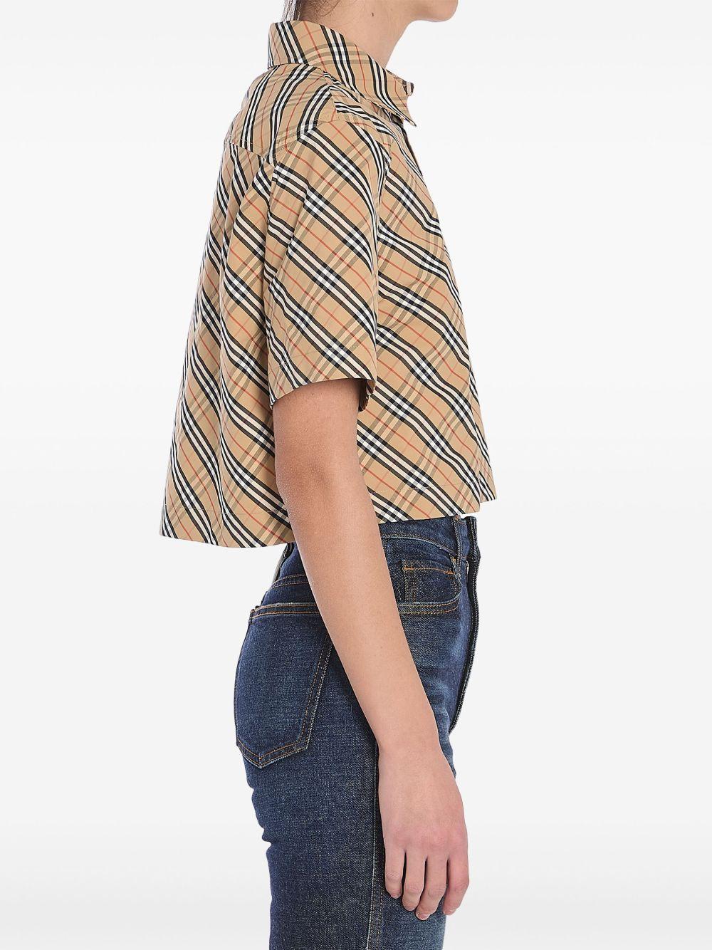 Cropped shirt<BR/><BR/><BR/> 8106190 B9368 BURBERRY 