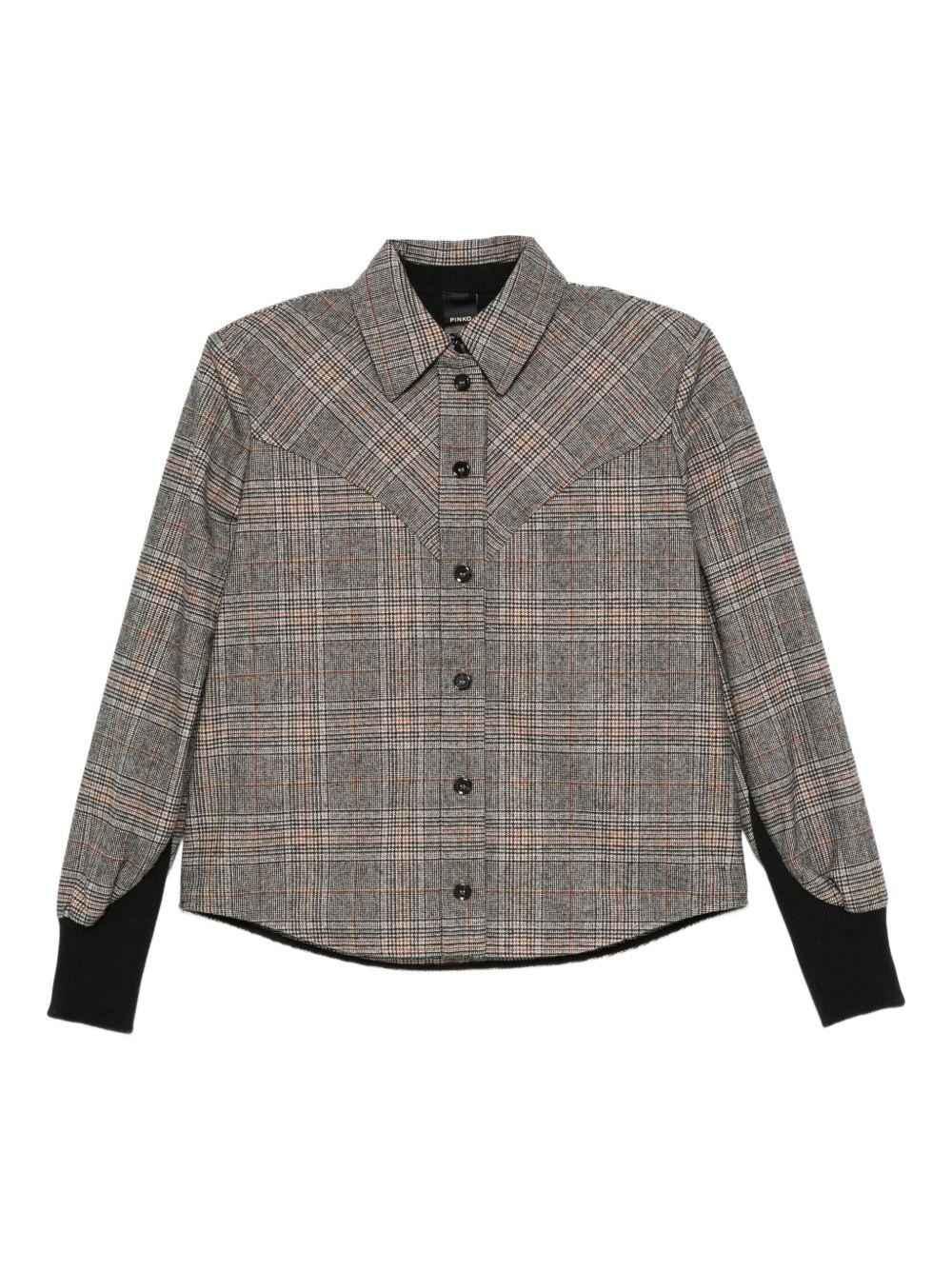 Checked shirt with knitted cuffs 106102 A36LPIP PINKO 