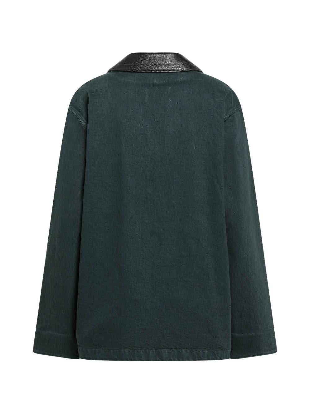 leather-collar logo-embroidered jacket MH205319R2 S OOOF0422 MIU MIU 
