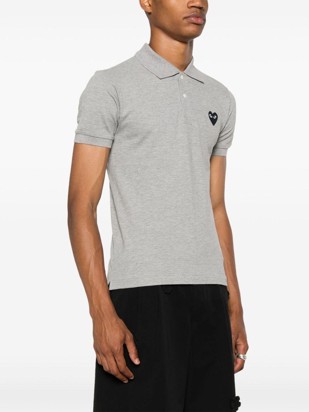 Logo Heart Polo T-shirt AX-T078-051 GREY COMME DES GARÇONS PLAY 