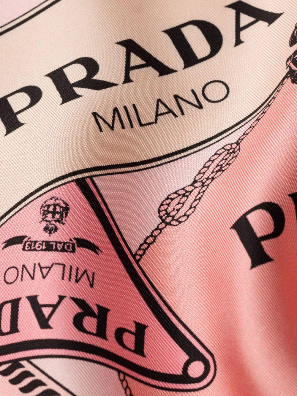 Printed silk twill scarf 90 1FF0012DGY F0DLD PRADA 