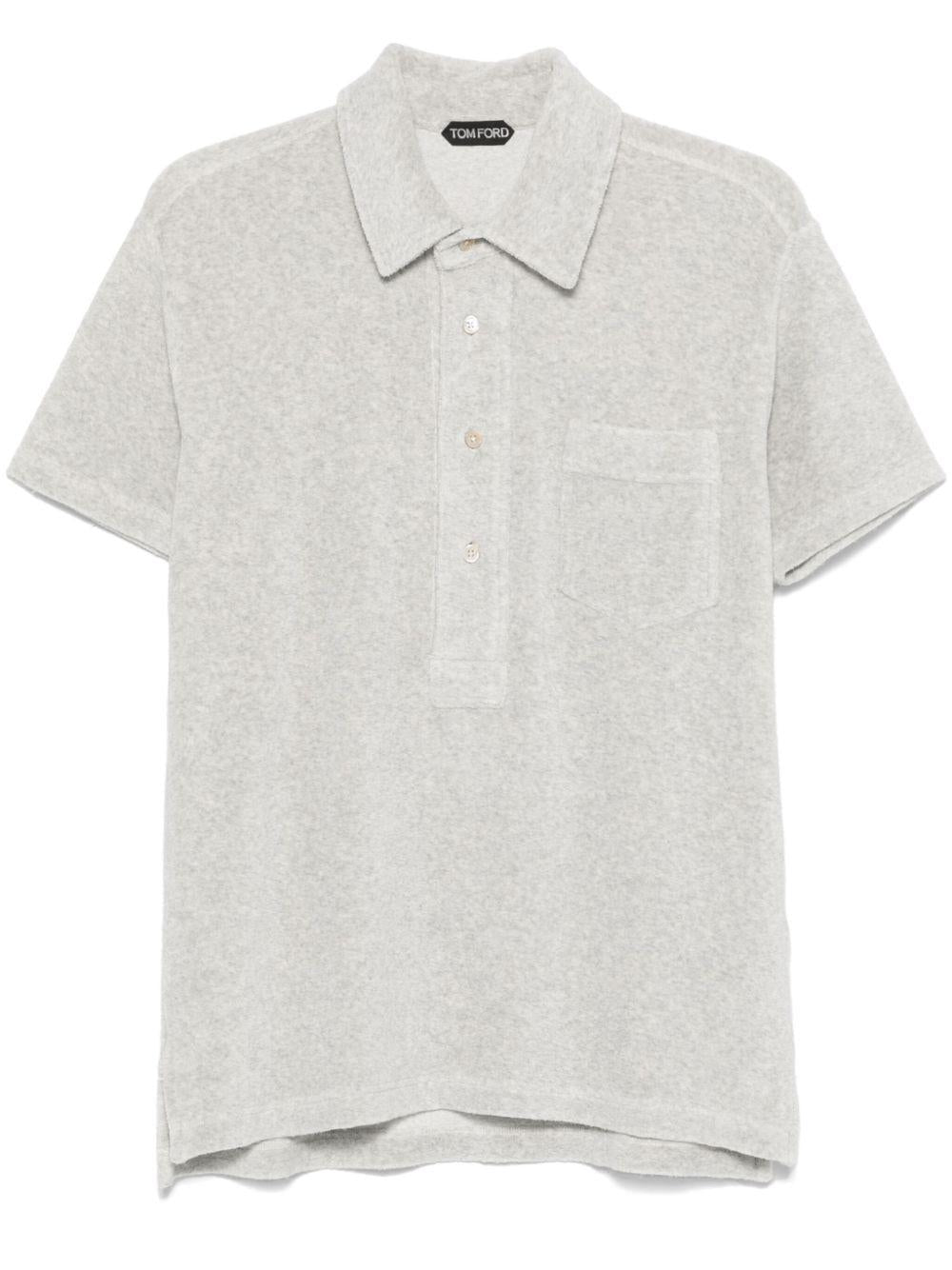 Towelling polo shirt<BR/><BR/><BR/> JPS009 JMC053S25IG030 TOM FORD 