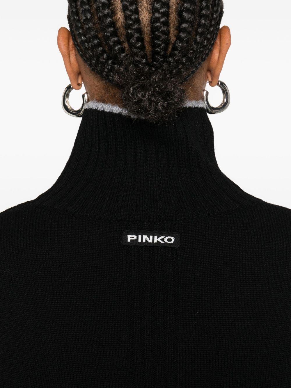 Knit polo-neck sweater 105446 A2Q9Z99 PINKO 