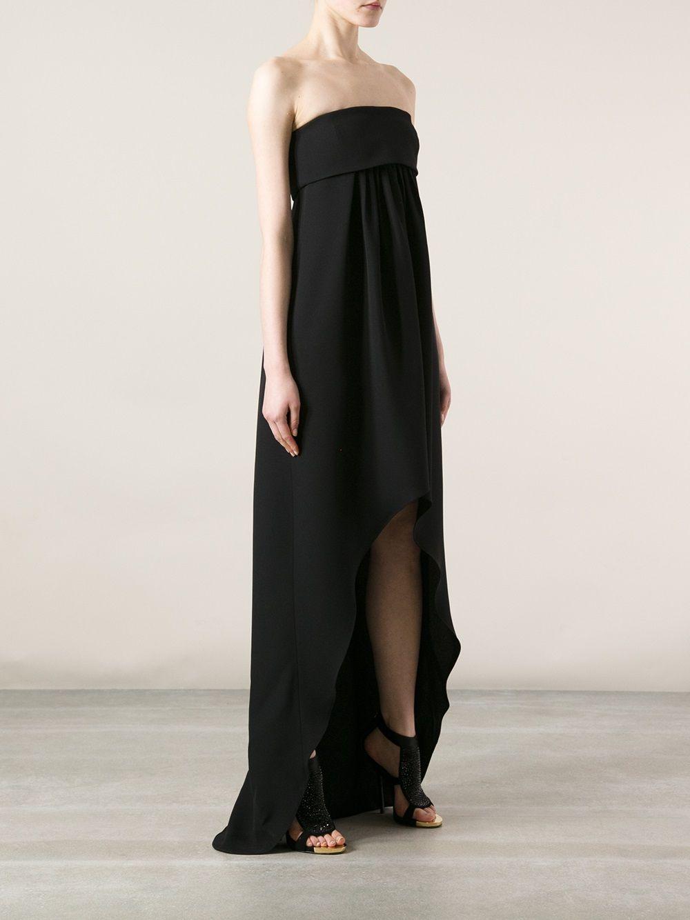 Black silk pleated bustier dress 339493 YA66A 1000 SAINT LAURENT 
