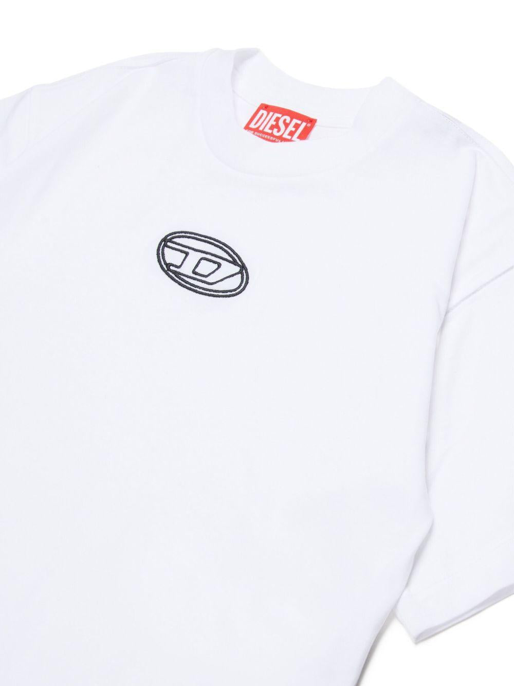 Cotton T-shirt with central logo J02428 00YI9K100 DIESEL KIDS 