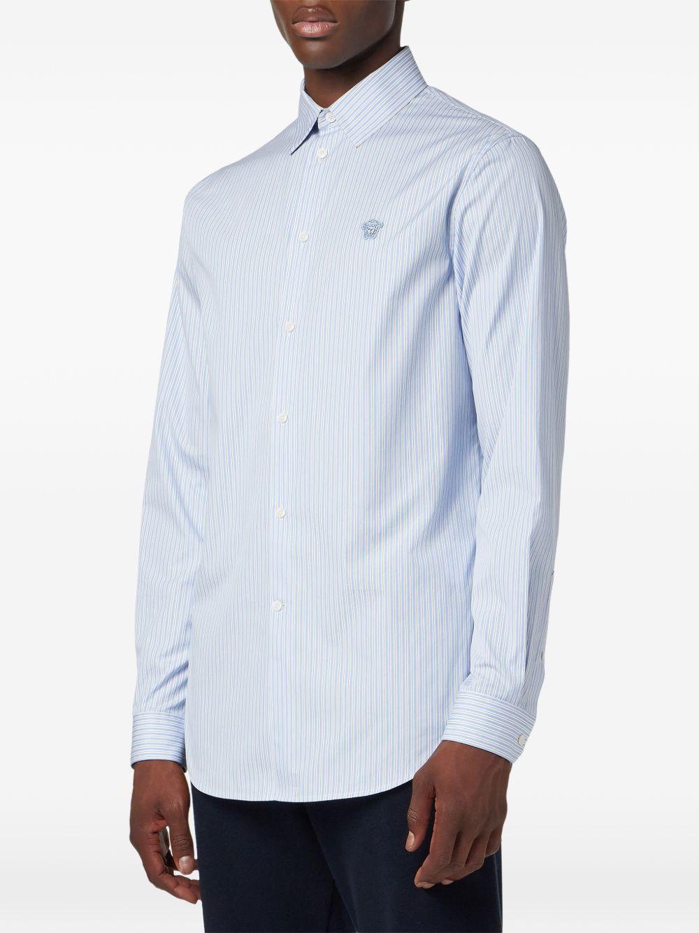 Striped Cotton-Poplin Slim Shirt 1018874 1A164762VM60 VERSACE 