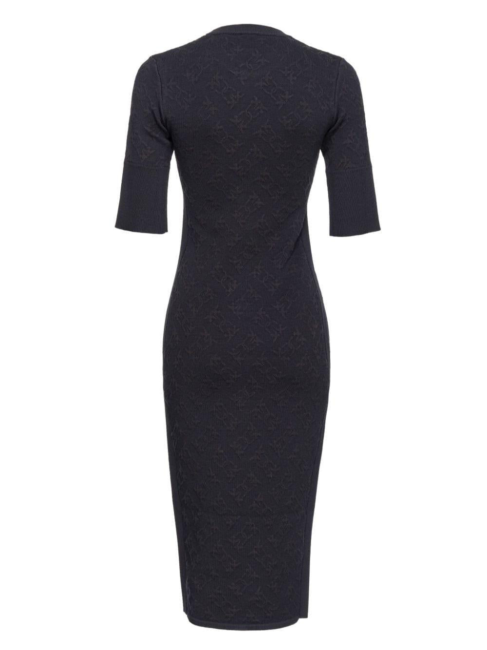 logo-embossed knitted dress<BR/><BR/><BR/><BR/> 103972 A21TZ99 PINKO 