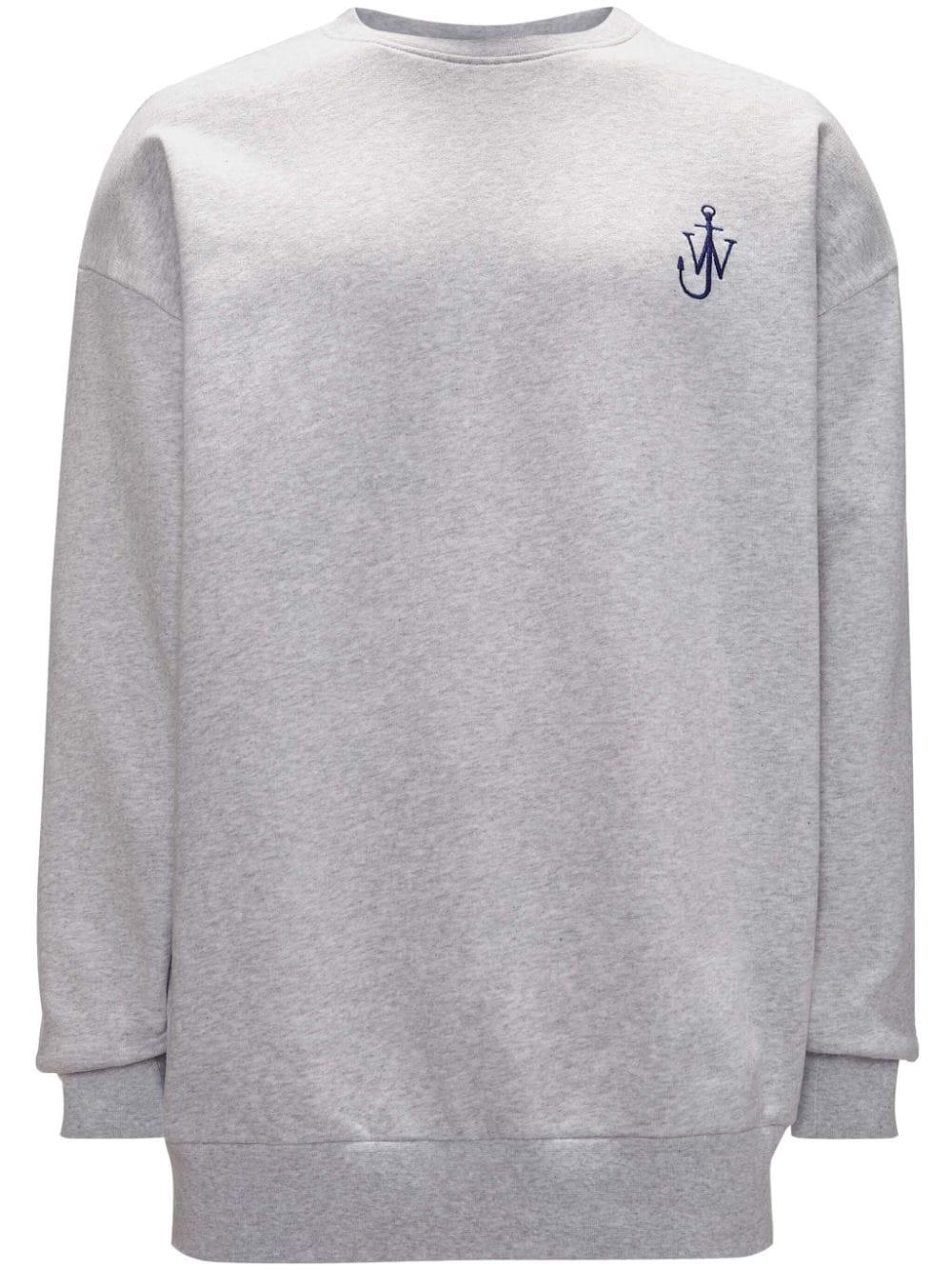 Anchor-logo organic cotton sweatshirt<BR/><BR/><BR/> JW0209 PG1386905 JW ANDERSON 