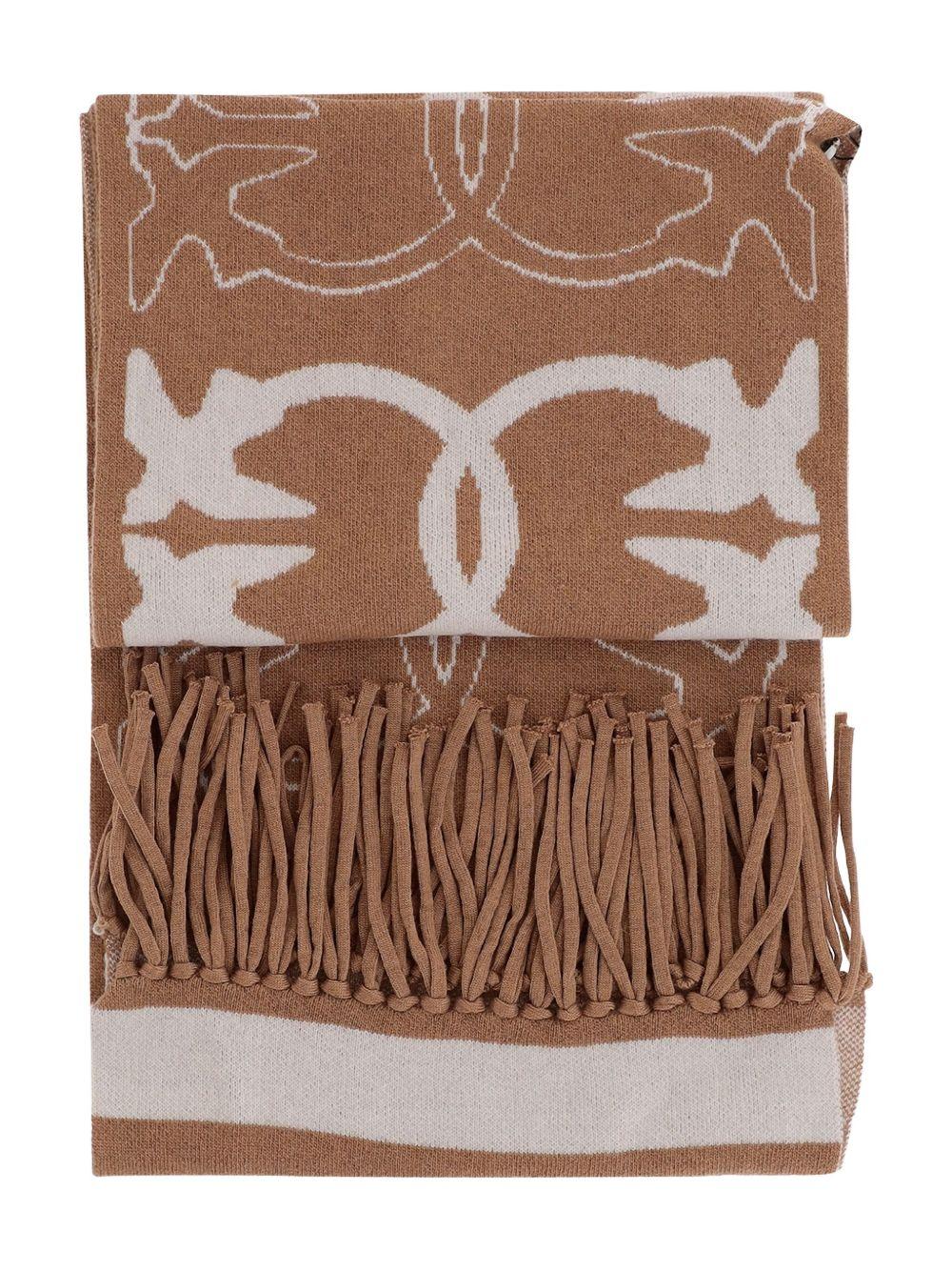 Scarf with jacquard Love Birds logo 105992 A2YOMZ2 PINKO 