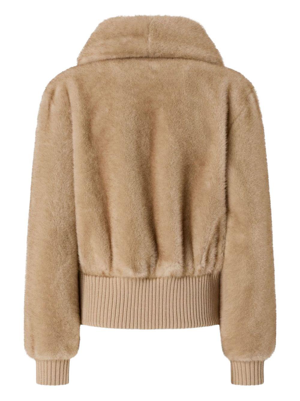 Faux fur bomber jacket 105399 A2PIC60 PINKO 