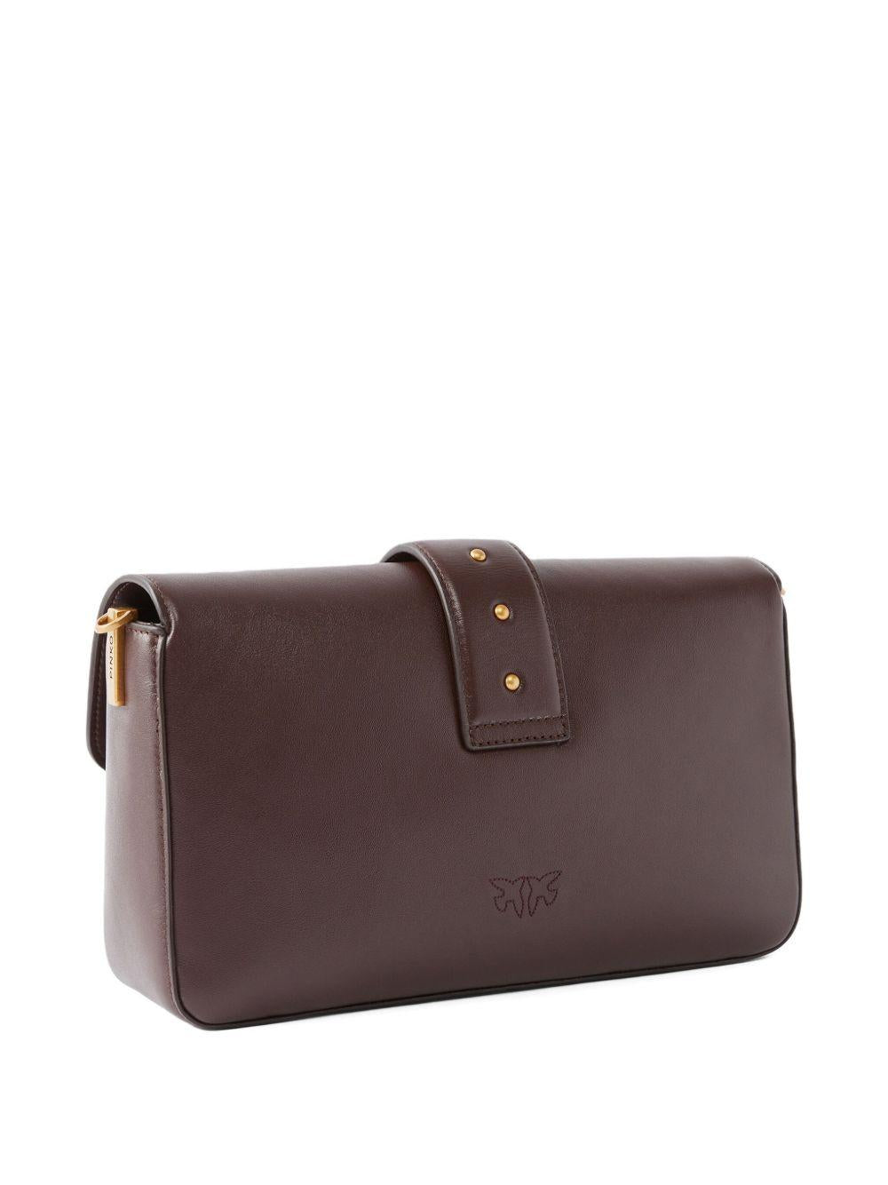 Medium Love Bag One Slouchy leather handbag with double shoulder strap 105823 A0QOLA7Q PINKO 
