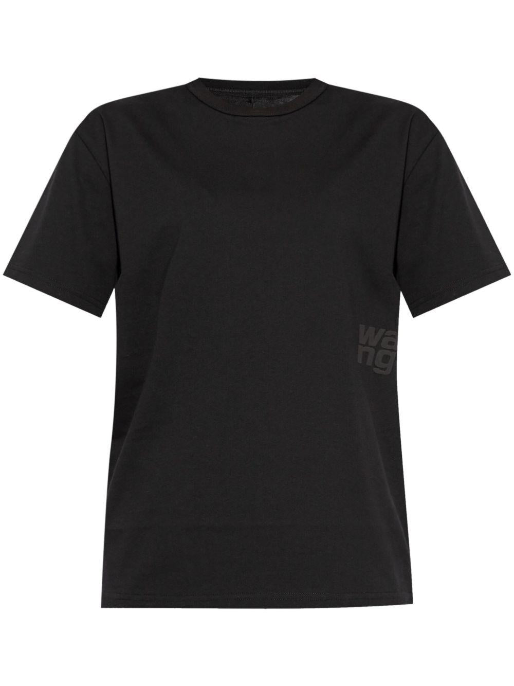 Black Cotton-Jersey Logo Tee 4CC3241520 001 ALEXANDER WANG 