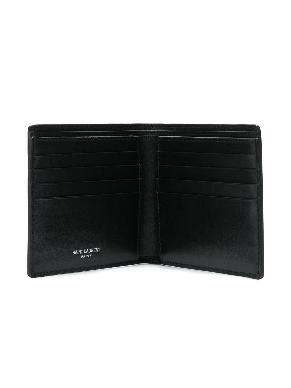 Portafoglio Est/West Monogram in pelle nera 4532760SX0E 1000 SAINT LAURENT 
