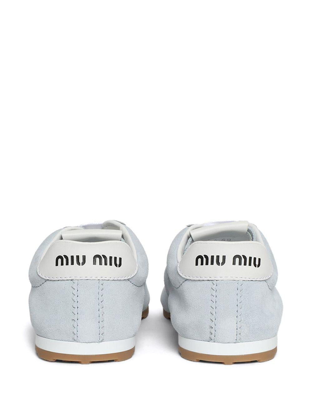 Plume suede sneakers<BR/><BR/> 5E114E 054F0012 MIU MIU 