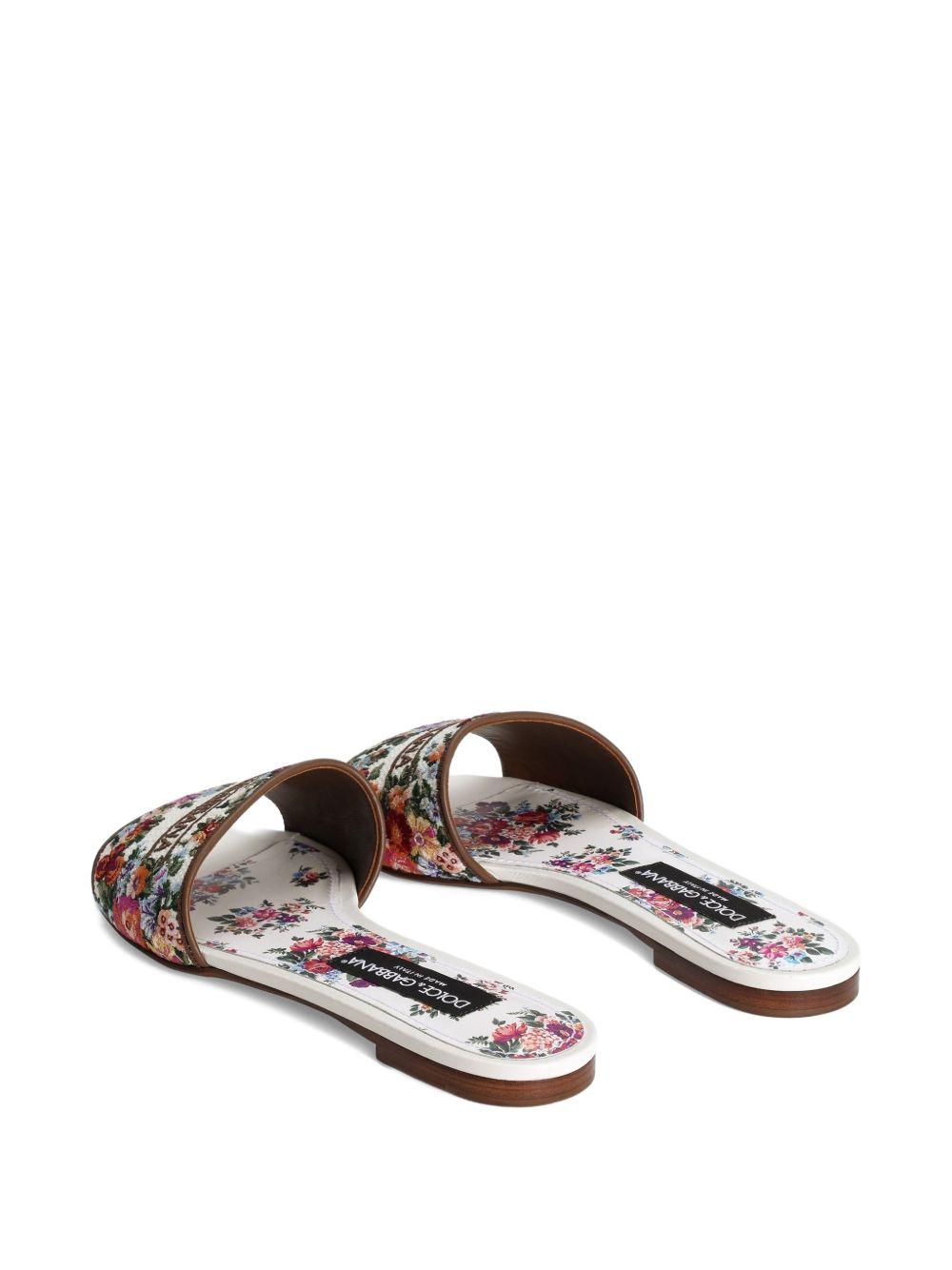 Nappa leather flat slippers with embroidery CQ0571 A64838V135 DOLCE & GABBANA 