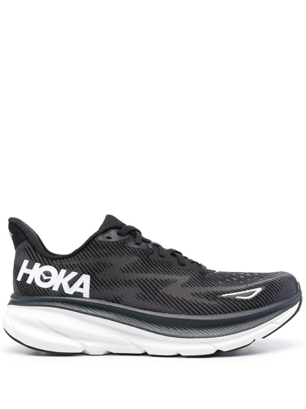 Clifton 9 lace-up sneakers<BR/><BR/><BR/> 1127895 M CLIFTON 9BWHT HOKA ONE ONE 