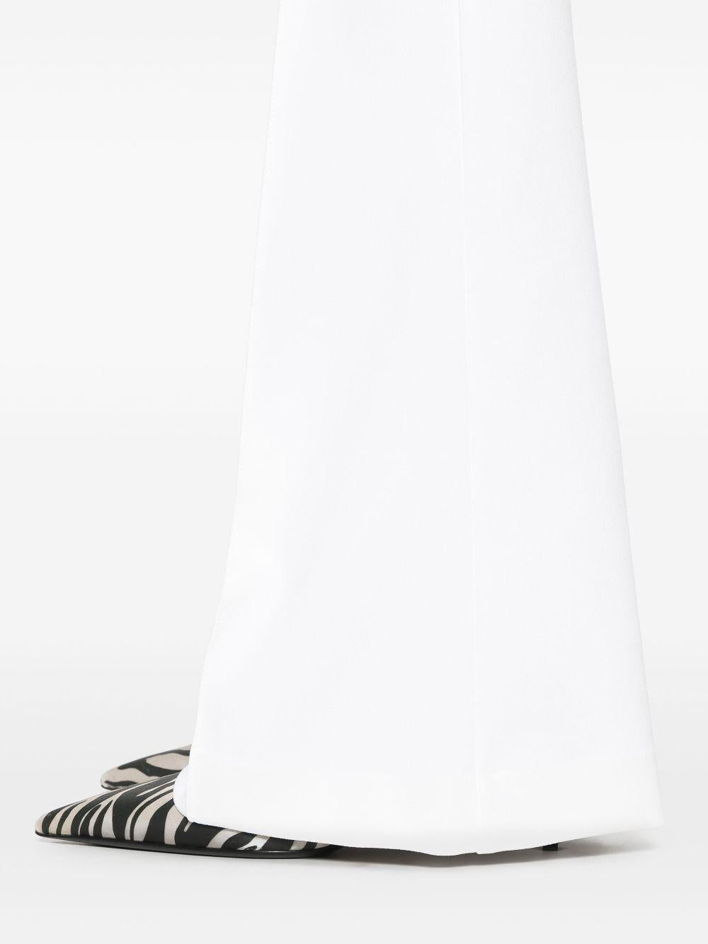 Crêpe bell-bottom trousers with logo plaque PA07951E2 360 ELISABETTA FRANCHI 