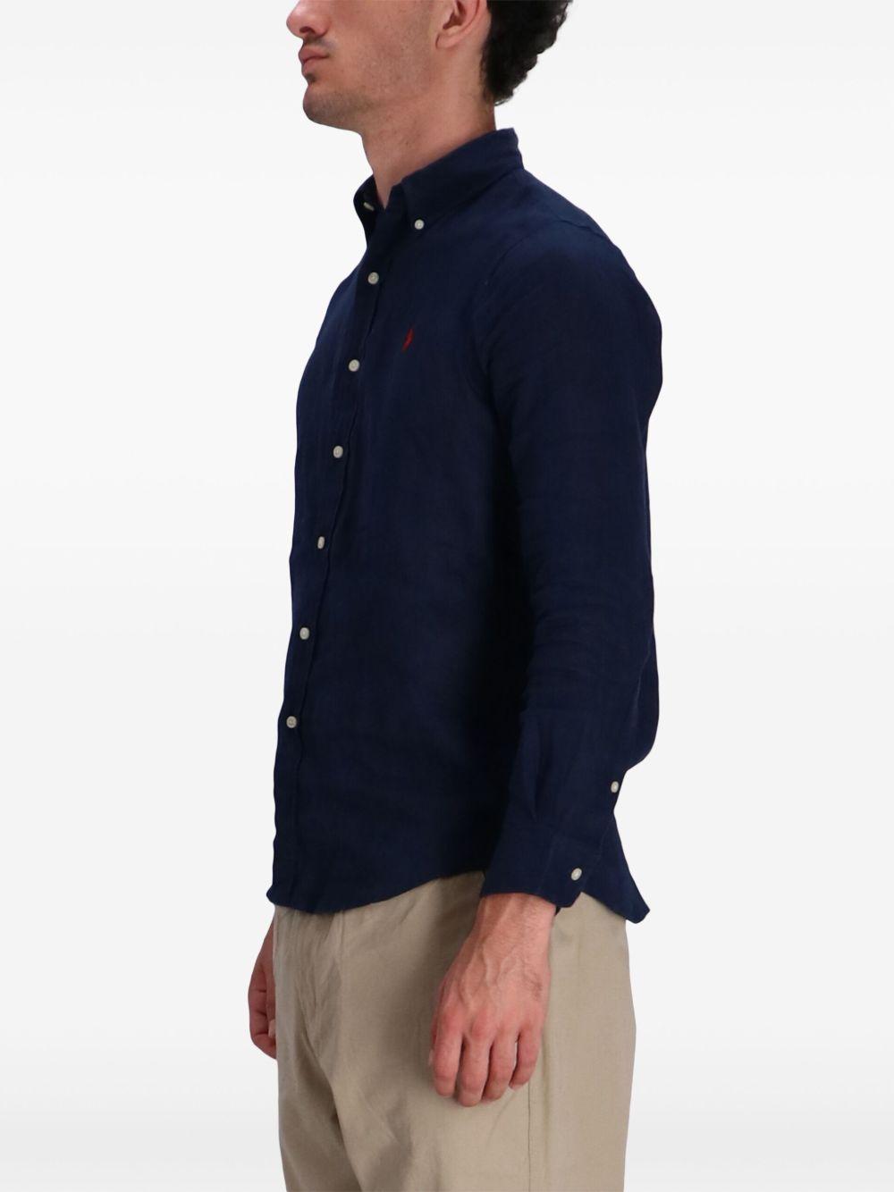 Polo Pony-embroidered shirt<BR/><BR/><BR/> 710966294006 NEWPORT NAVY POLO RALPH LAUREN 
