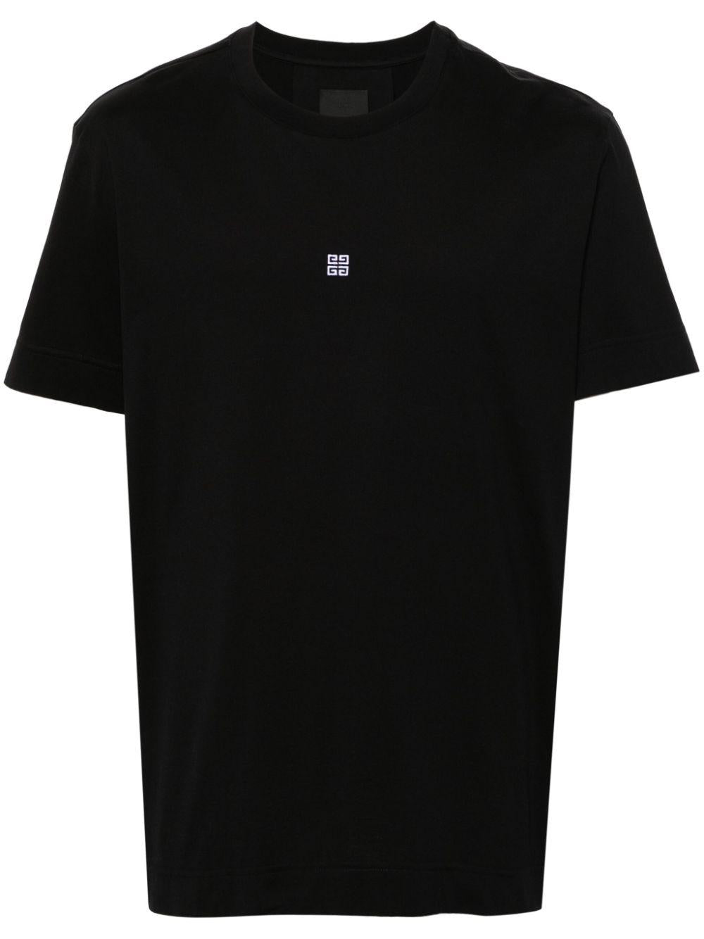 4G-embroidered cotton T-shirt<BR/><BR/><BR/> BM716G3YCD 001 GIVENCHY 