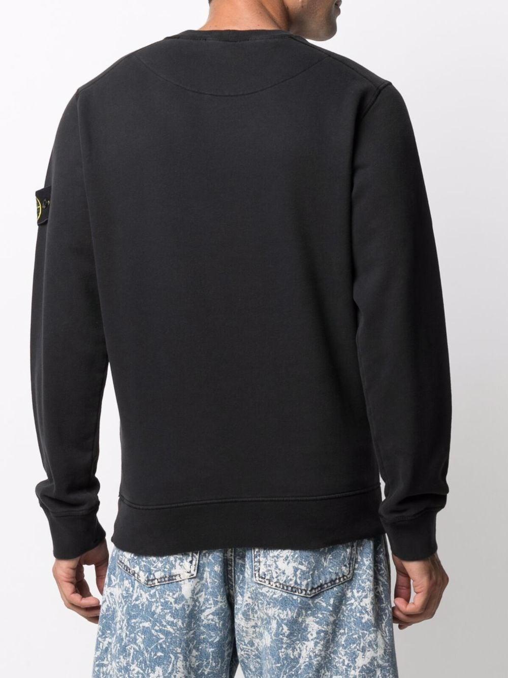 Black cotton logo patch sweatshirt 751563020 V0029 STONE ISLAND 