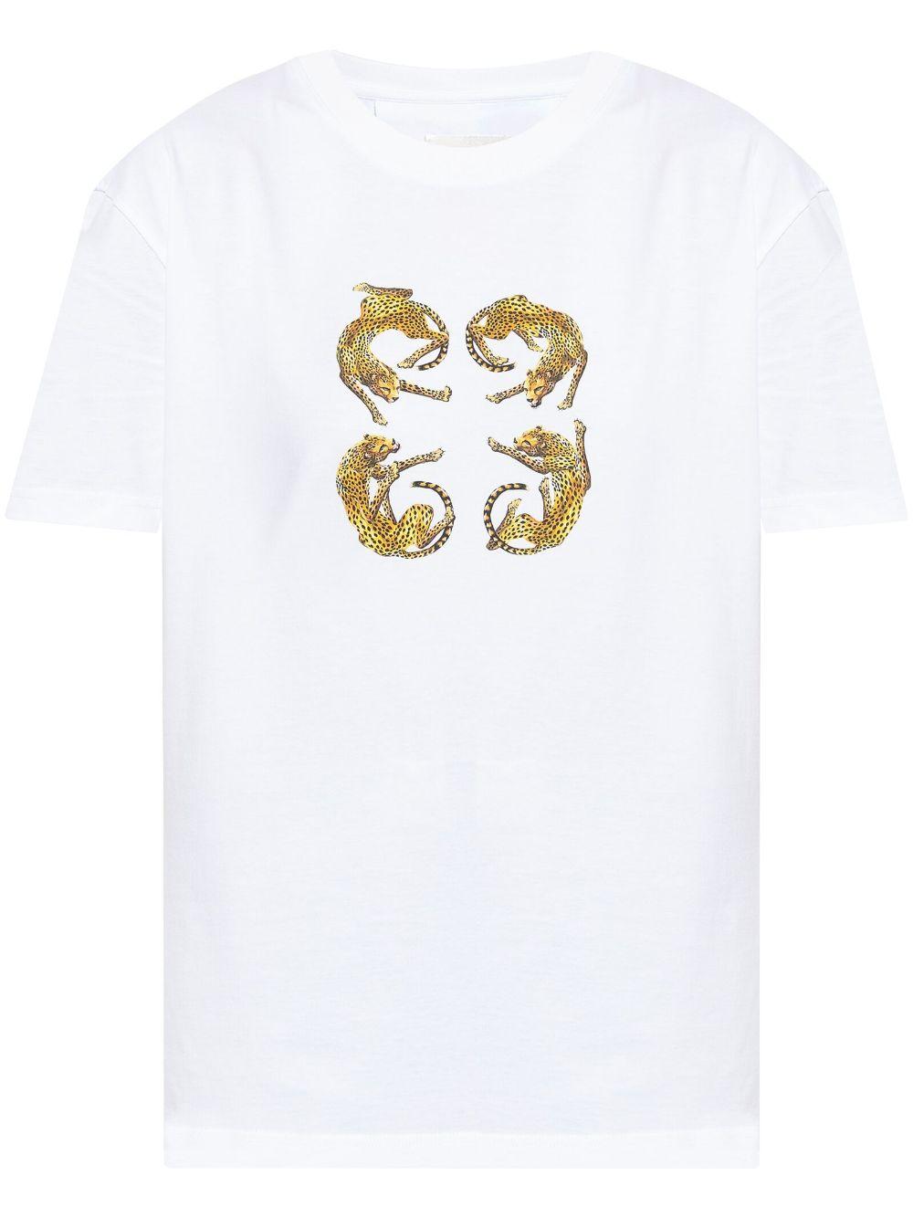 4G leopard-print t-shirt<BR/><BR/> BW70EKP6YX 100 GIVENCHY 