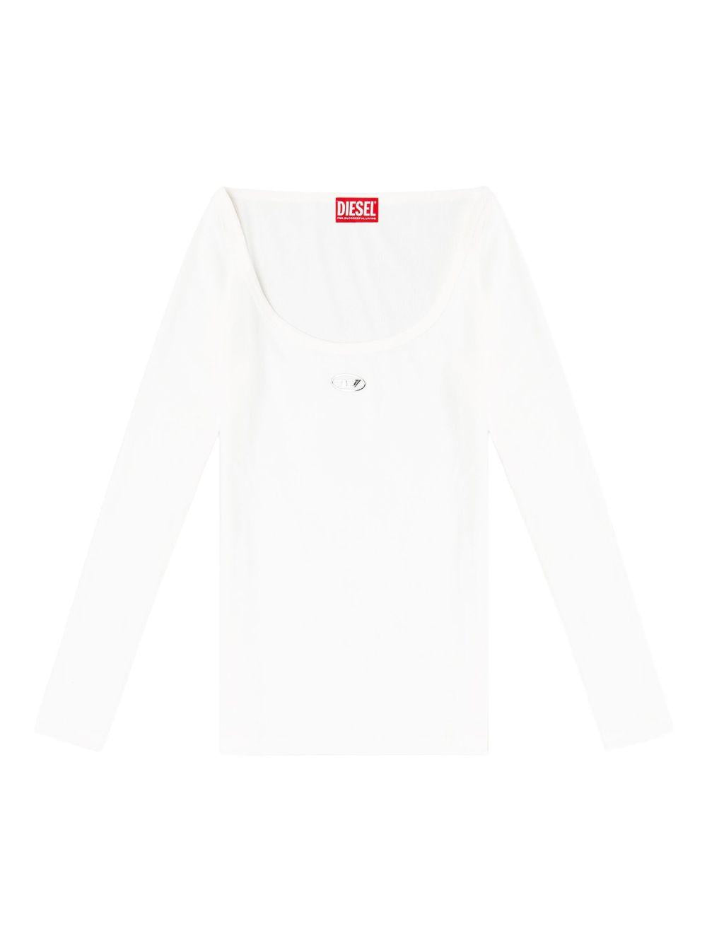 Long sleeve ribbed top with metallic Oval D A19909 0JMBA141 DIESEL 