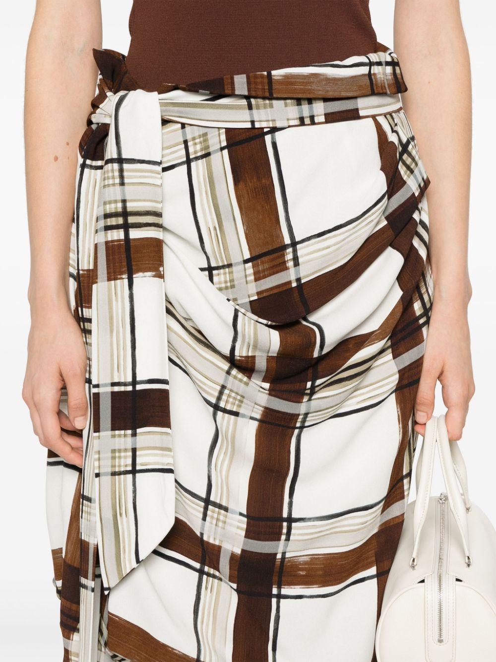 Checked midi skirt<BR/><BR/> 010833 9014703 DRIES VAN NOTEN 