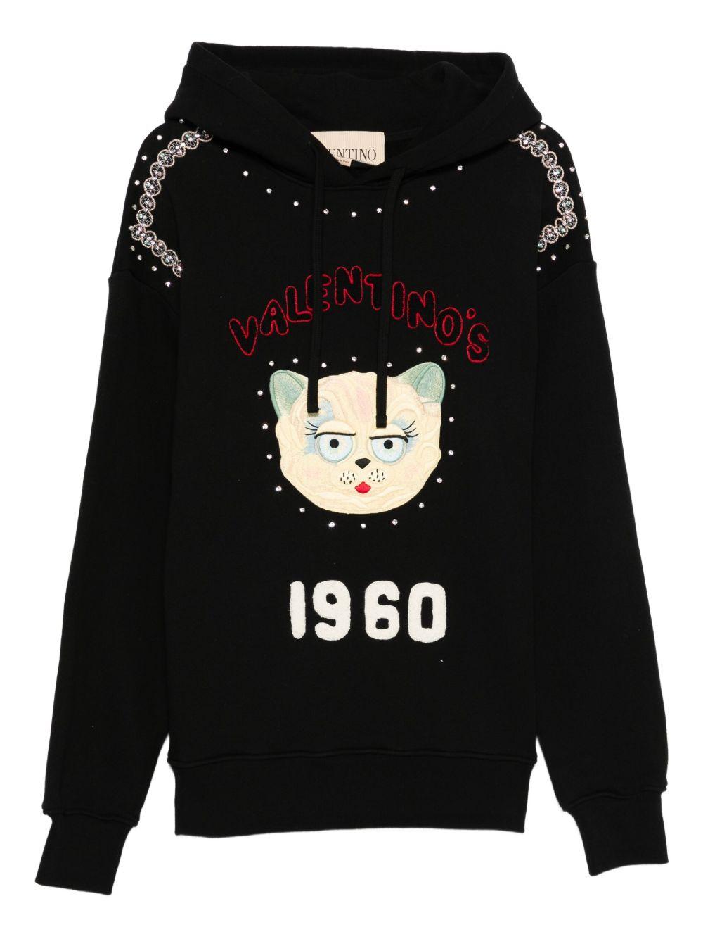 'Le Chat De La Maison' hoodie 7V3MF28NB31 0NO VALENTINO GARAVANI 