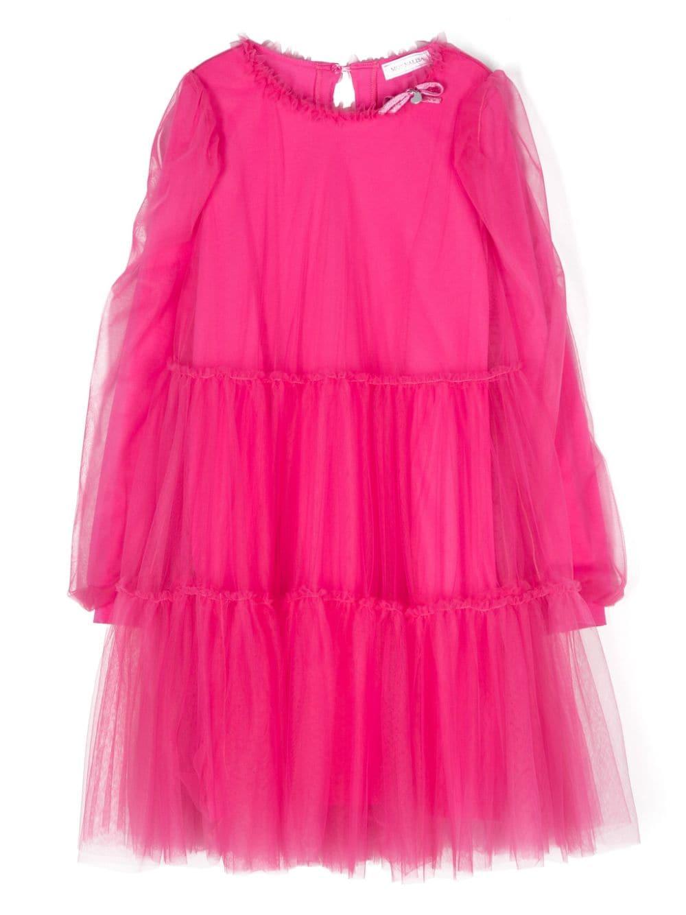 Tulle-overlay dress 17D900 T99450097 MONNALISA 