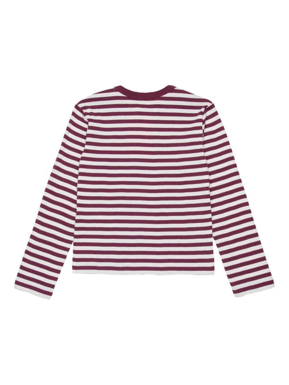 Long-sleeved micro-ribbed striped T-shirt MX0199 MX046MXC18 MAX & CO KID 